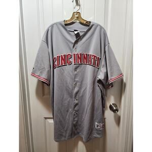 Majestic MLB Cincinnati Reds Freeman #7 Embroidered Gray Jersey Men's 3XL
